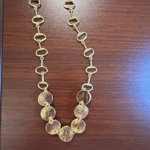 Talbots Gold Necklace with Brown Accents - Picture 3 of 5